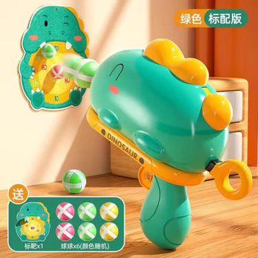Manual Dinosaur Sticky Ball Shooting Gun With Plush Target